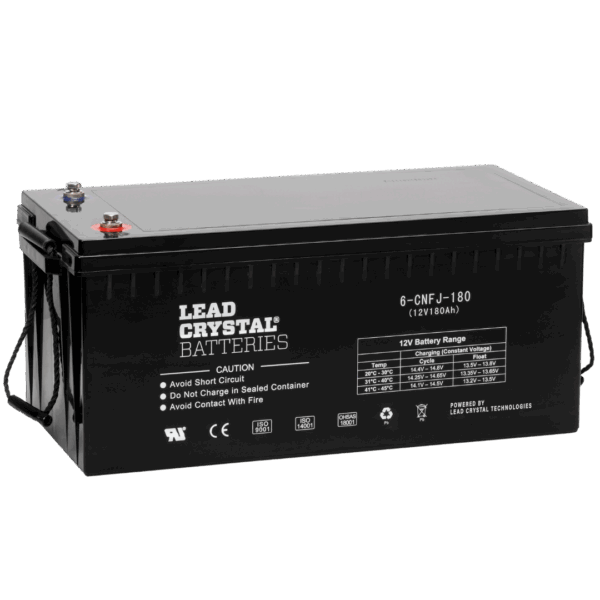 12V 180Ah Deep Cycle Lead Crystal Battery - Utility-Scale | Leadcrystal