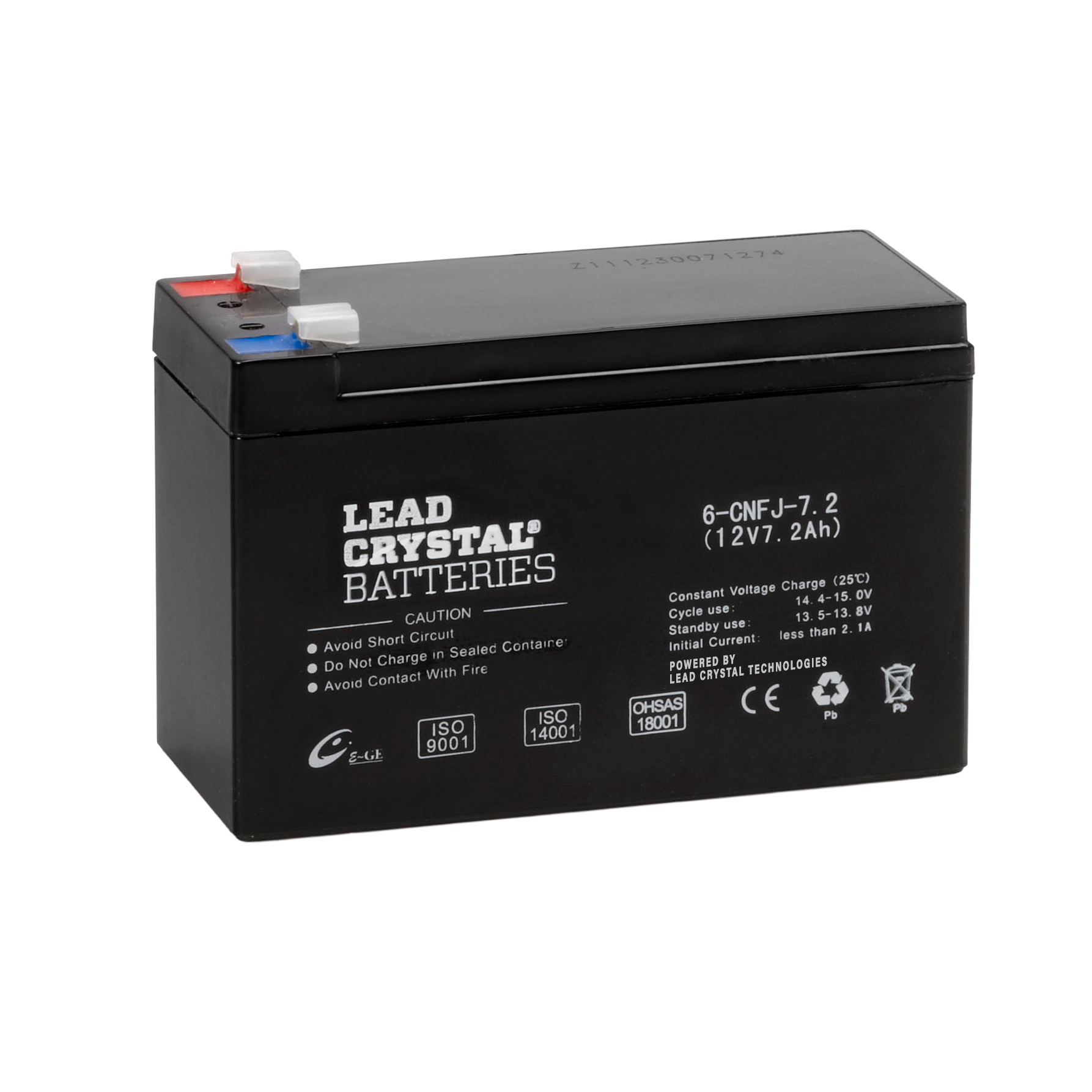 Lead Crystal Battery 12V 7.2Ah